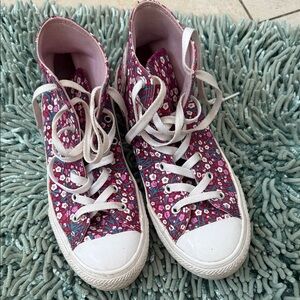 Floral High-Top Kids Shoes
